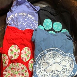 4-pack bundle of Pawz graphic tees